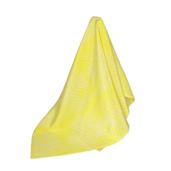 NWT SILKLETTE Soleil 100% Fine Silk Kerchief Scarf YELLOW/WHITE - Picture 7 of 9